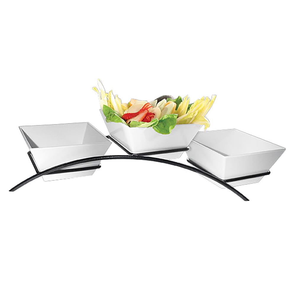 Cal-Mil SR2020-13 3 Tier Square Gourmet Arch Bowl Display - Melamine, Black