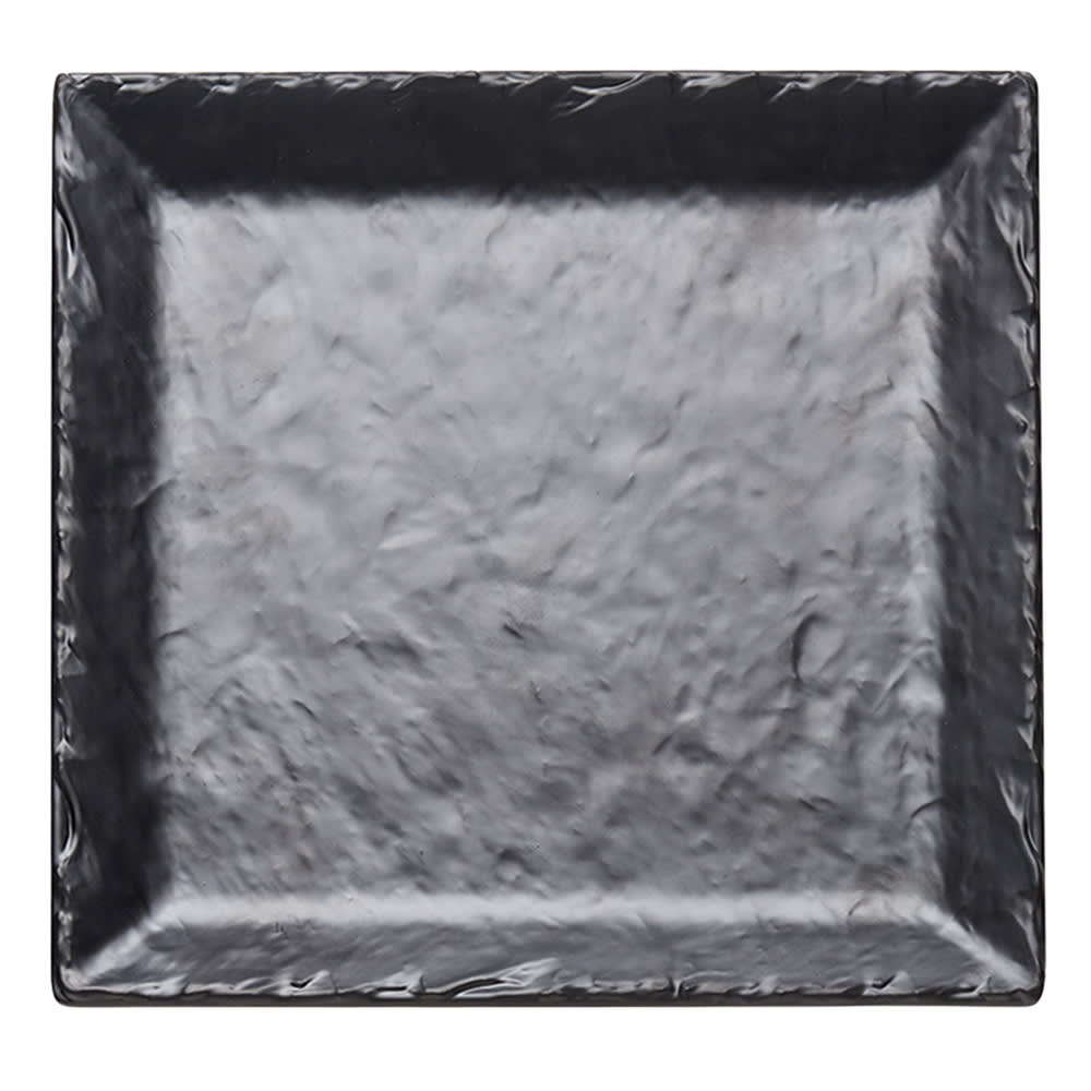 Cal-Mil SR252-65M 11 1/2" Square Platter - Melamine, Black Faux Slate