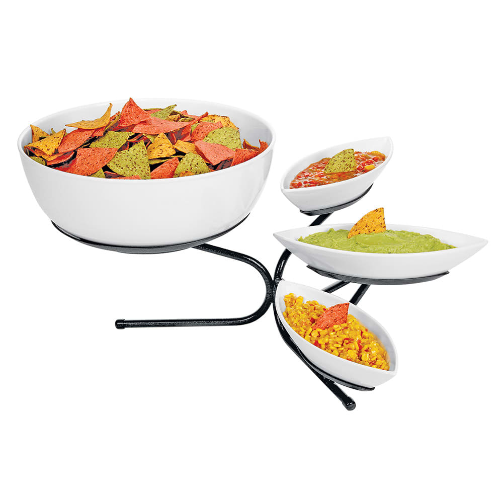 Cal-Mil SR801-13 4 Tier Round Sierra Display Stand - Melamine, Black