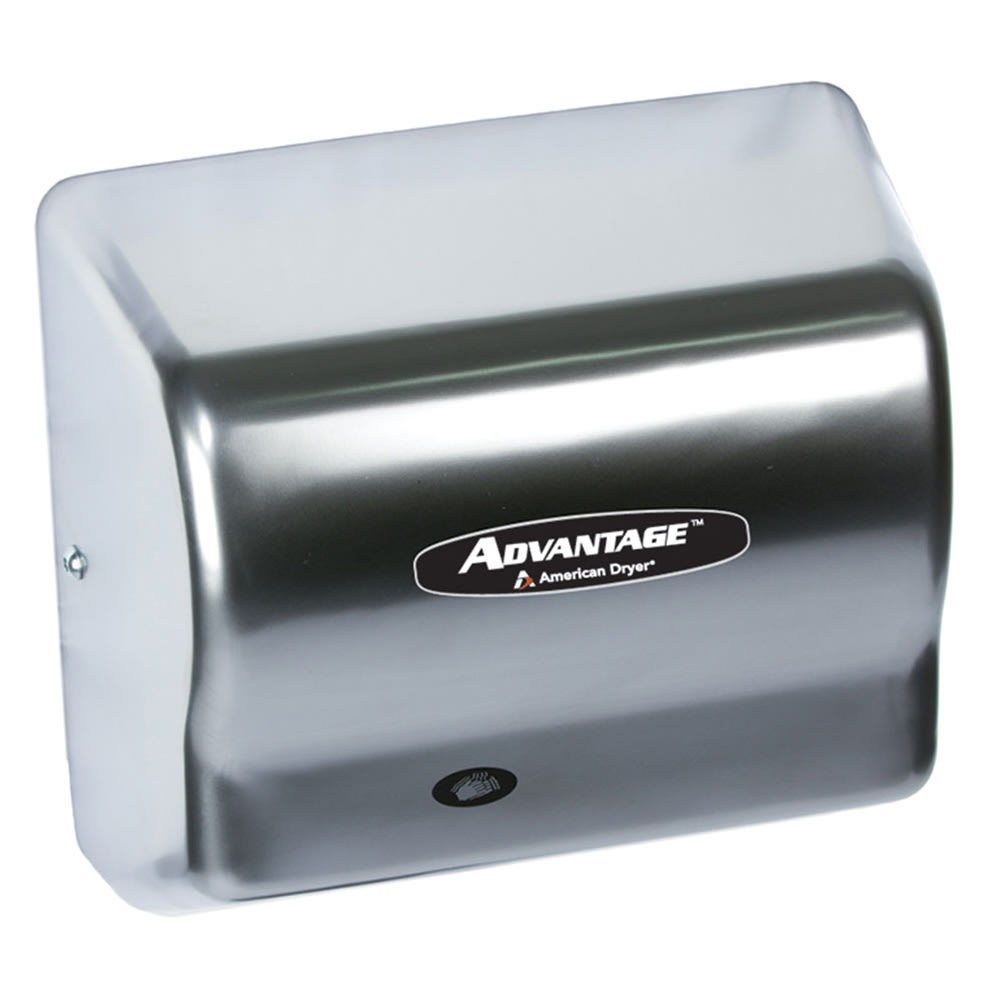 American Dryer Automatic Hand Dryer w/ 25 Second Dry Time - Stainless, 100 240v/1ph (AD90-SS)