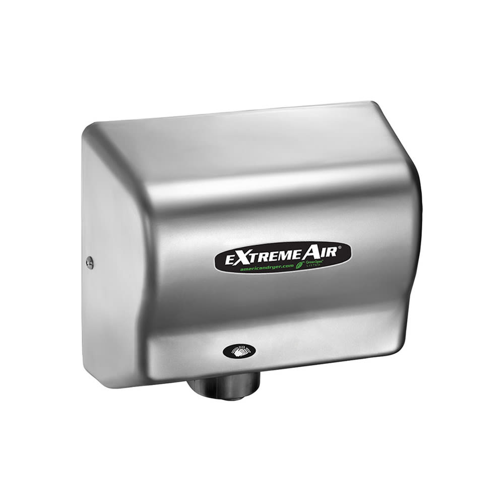 American Dryer Automatic Hand Dryer w/ 10 Second Dry Time - Stainless, 100 240v/1ph (GXT9SS)