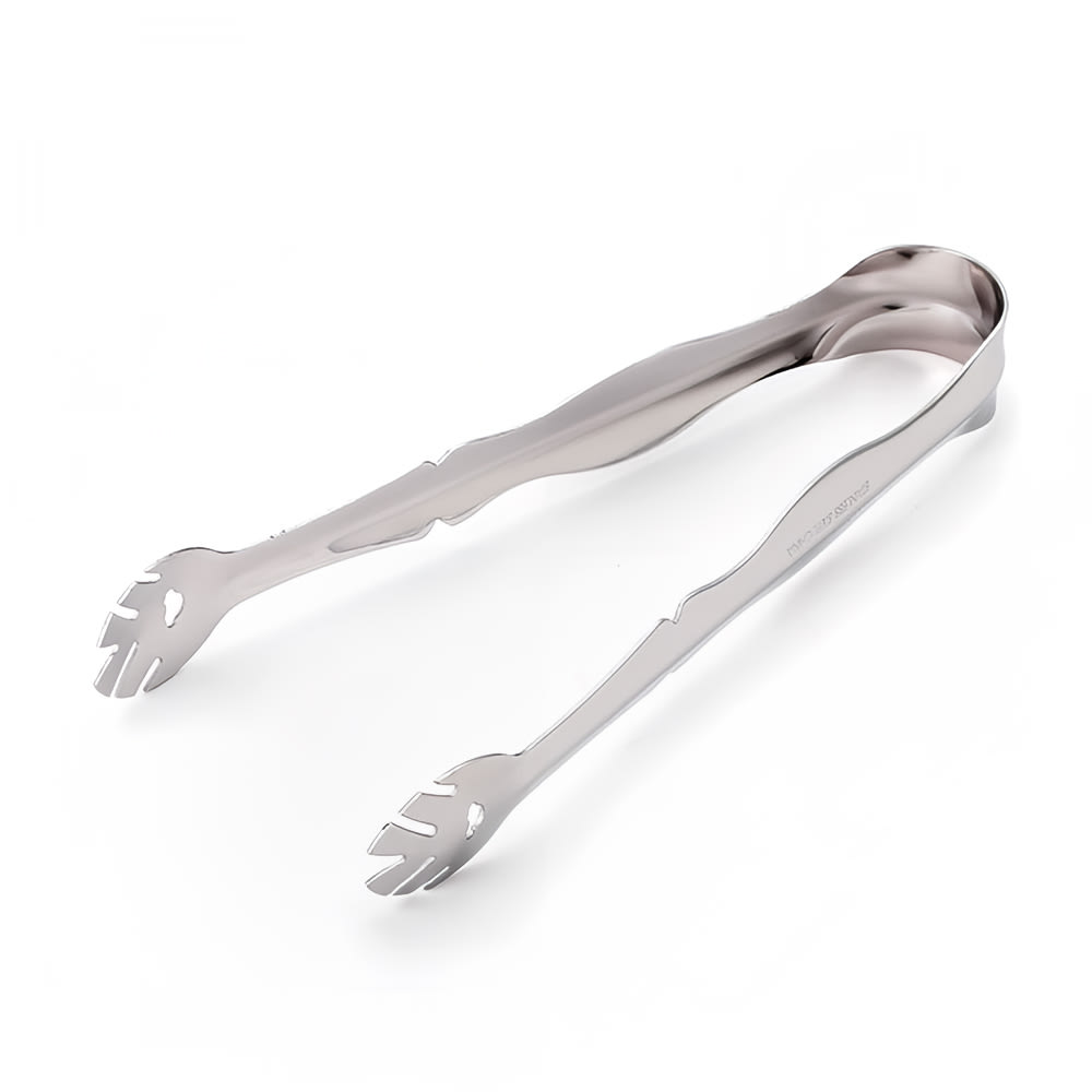 Browne Ice Tongs, 7 3/10 in, Scalloped, Stainless Steel (57525)