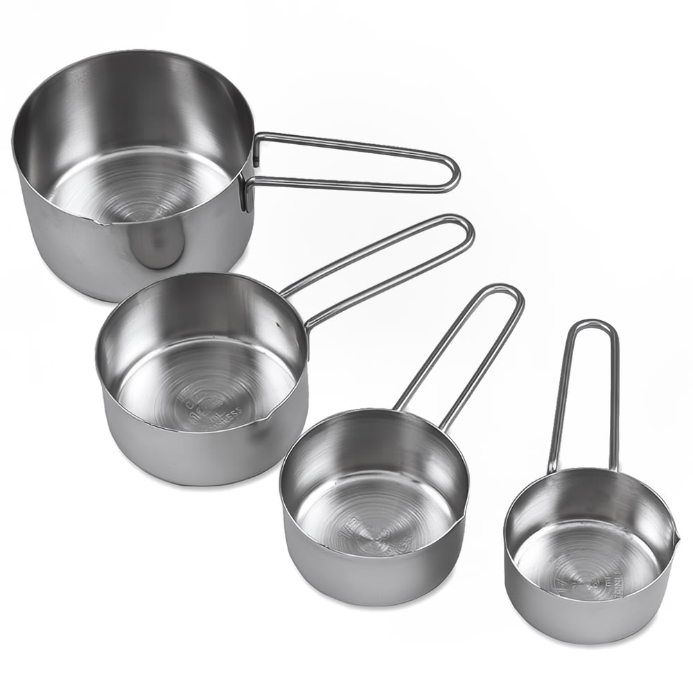 Browne Measuring Cup Set w/ 1/4, 1/3, 1/2 & 1 Cup & Wire Handles, Stainless (746106)