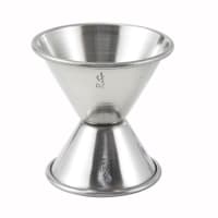 Browne Double Jigger - 0.75 & 1.5 oz., Stainless Steel, Polished Outside (1291) thumbnail 6