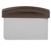Browne Dough Cutter/Scraper w/ Black Plastic Handle - 6" x 4", Stainless Steel (574268) thumbnail 3