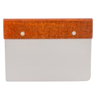Browne Dough Cutter/Scraper w/ Wood Handle - 7" x 5", Stainless Steel (574269) thumbnail 3