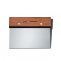 Browne Dough Cutter/Scraper w/ Wood Handle - 7" x 5", Stainless Steel (574269) thumbnail 4