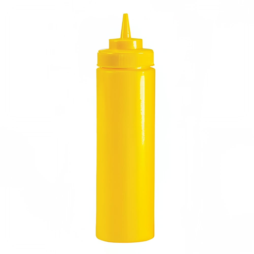 Browne 12 oz Mustard Squeeze Bottle, No Drip Tip, Yellow (2102)