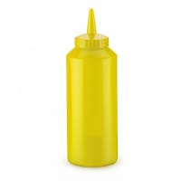Browne 12 oz Mustard Squeeze Bottle, No Drip Tip, Yellow (2102) thumbnail 4