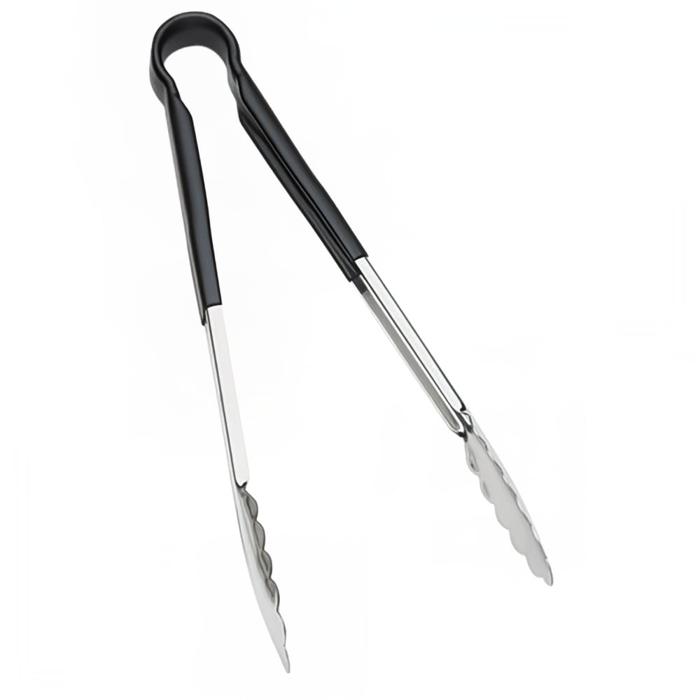 Browne 16"L Stainless Utility Tongs, Black (5513BK)
