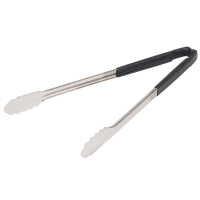 Browne 16"L Stainless Utility Tongs, Black (5513BK) thumbnail 4