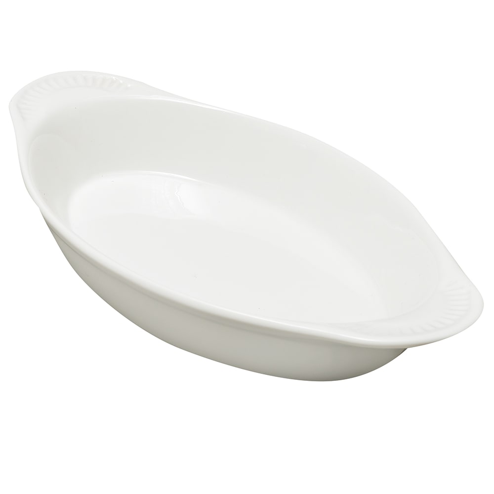 Browne 12 oz. Porcelain, Oval, Lasagna Baking Dish, White (564012W)