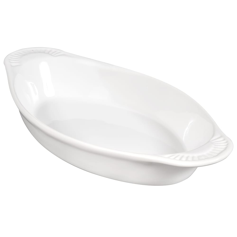 Browne 16 oz. Porcelain, Oval, Lasagna Baking Dish, White (564015W)