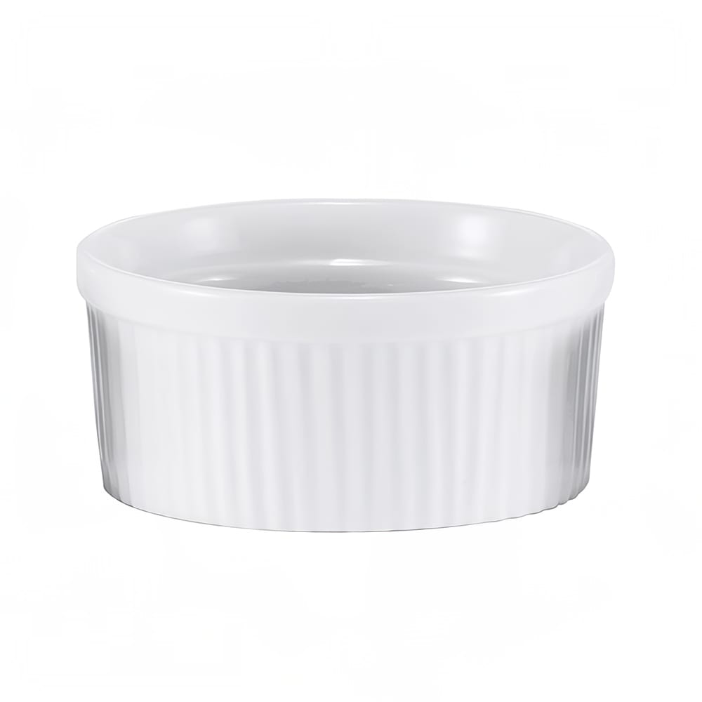 Browne Ramekin, Ceramic, Ribbed, 10 oz, White (564022W)