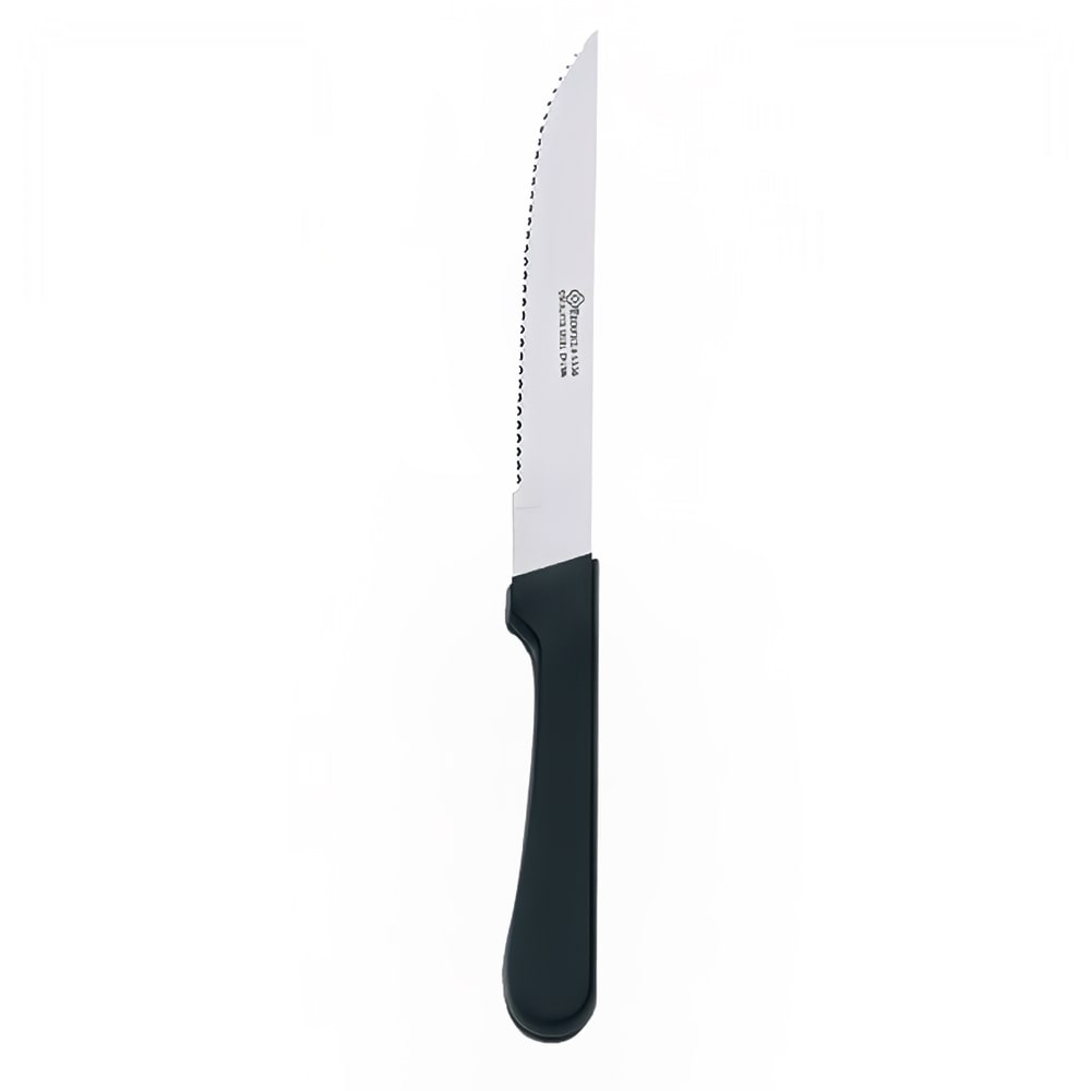 Browne 9" Pointed Tip Steak Knife, Stainless Steel, Black Plastic Handle (574330)