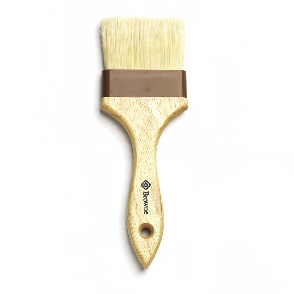 Browne 3" Flat Pastry Brush, 100% Pure Boar Bristle (612003)