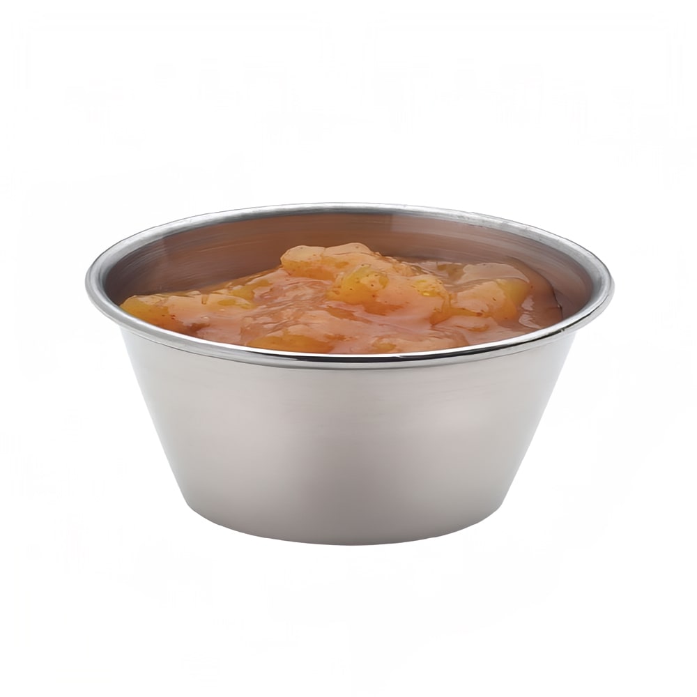 Browne 1 1/2 oz Sauce Cup - Mirror Finish, Rolled Edge, Stainless Steel (515058)