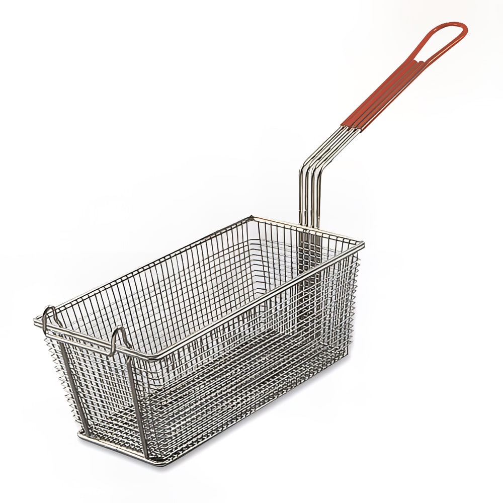 Browne Fryer Basket w/ Coated Handle & Front Hook, 13" x 5 2/5" x 5 7/10" (79207)