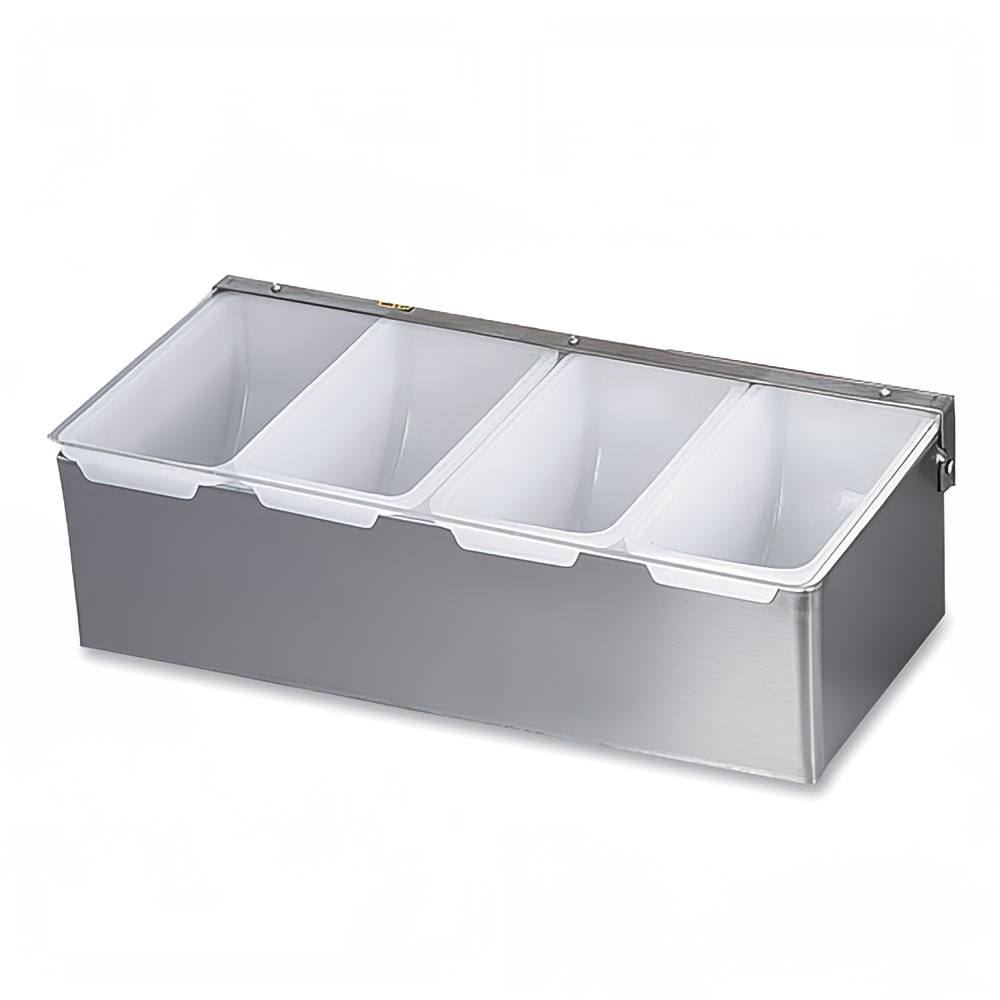 Browne (4) Compartment Bar Garnish Tray - Flat Hinged Lid (79300)