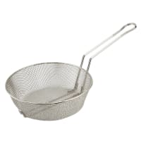 Browne Culinary Basket, 8" Diameter, Nickel Plated Steel Wire, Fine Mesh (79751) thumbnail 2