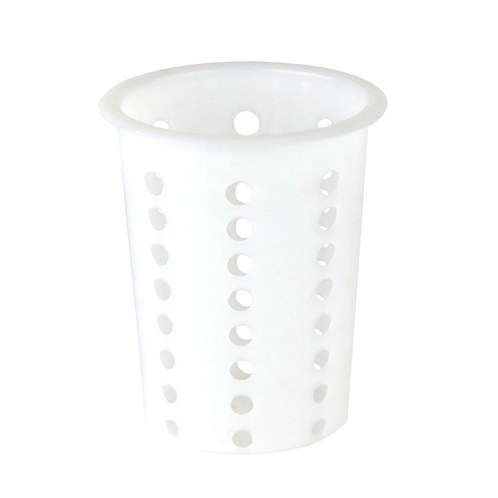 Browne Flatware Cylinder, 4 1/4" Diameter, 5 1/4"High, Polyethylene, White (5735)