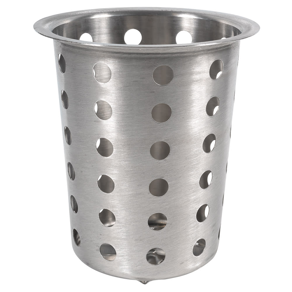 Browne 3 3/4" Round Flatware Cylinder, Perforated, Stainless Steel (80110)