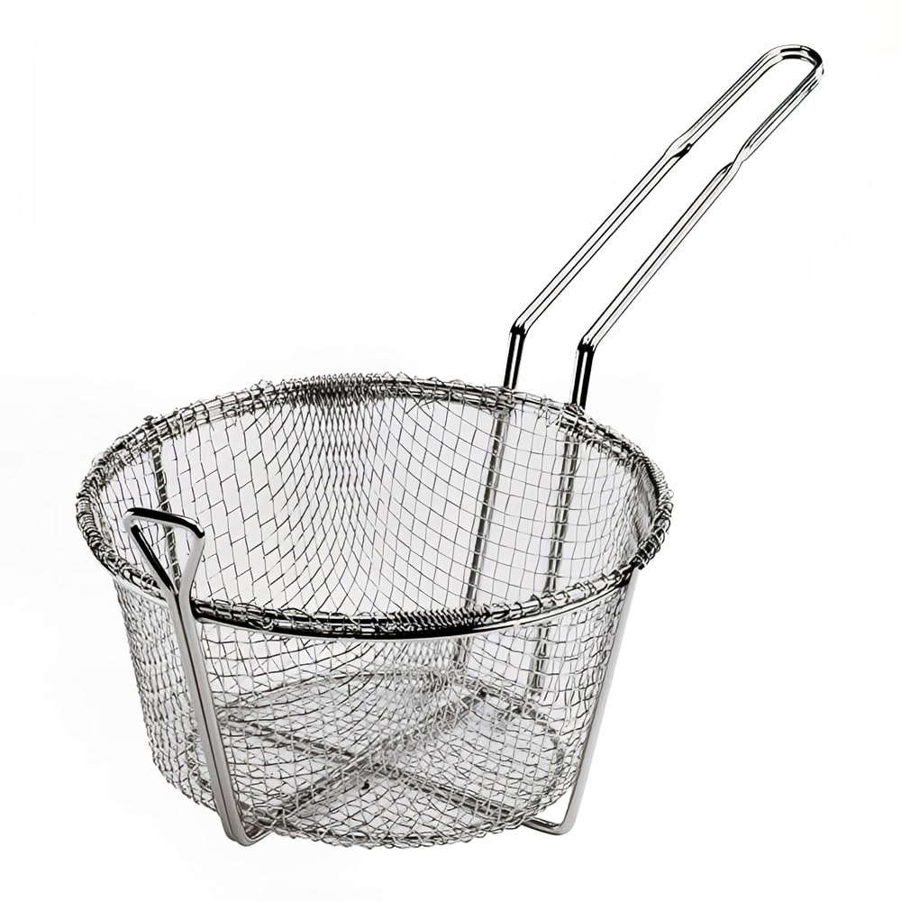 Browne Fryer Basket w/ Uncoated Handle, 9 1/2" x 9 1/2" x 5 1/8" (79100)