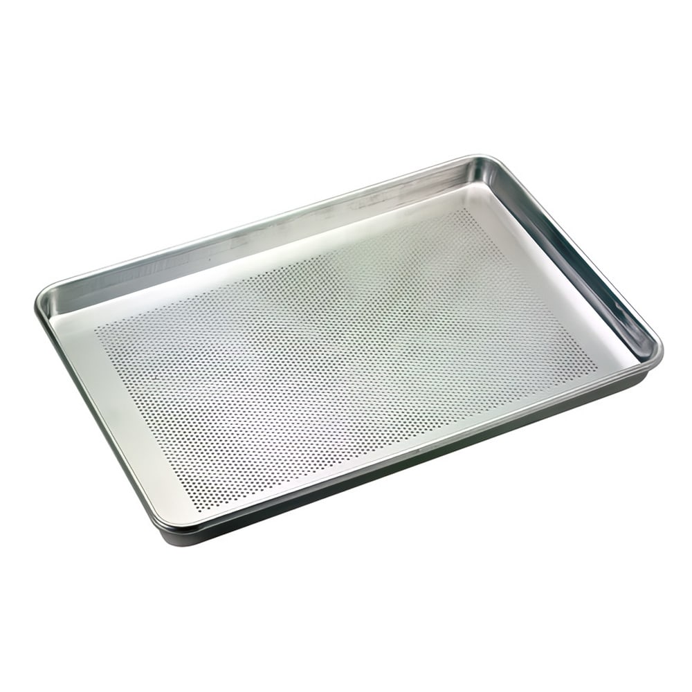 Browne 1/2 Half Size Bun / Sheet Pan - 18" x 13" x 1", 18 gauge Aluminum, Perforated (58132641)