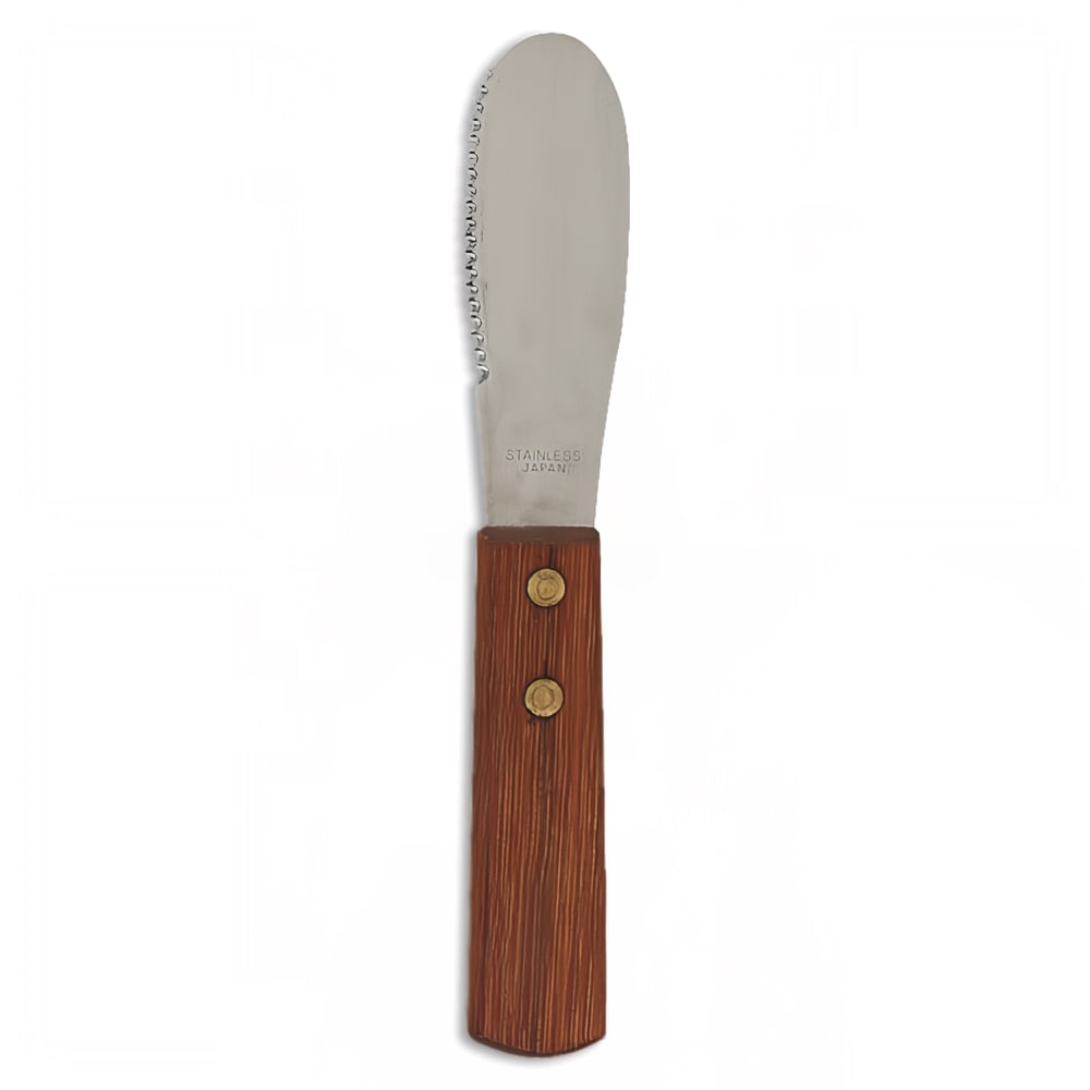 Browne Serrated Sandwich Spreader, Stainless w/ Wood Handle (574312)