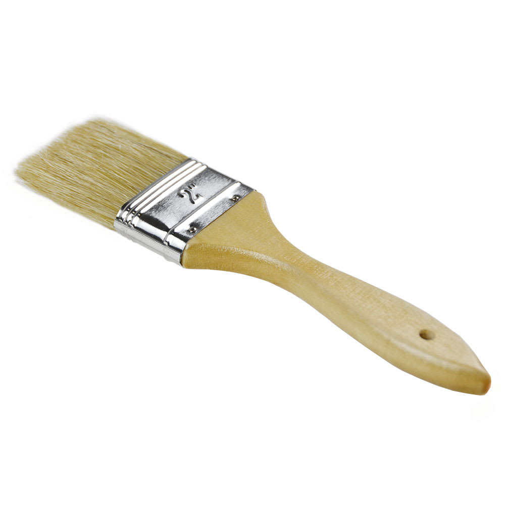 Browne Pastry Brush, 2"W, Flat, Stainless Metal Band, Sterilized Bristles (AL9117W)