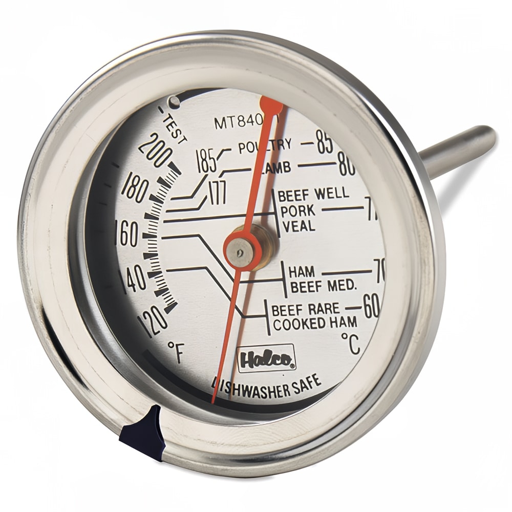 Browne 2 3/8" Dial Type Meat Thermometer w/ 5" Stem, 120 to 220 Degrees F (MT84001)