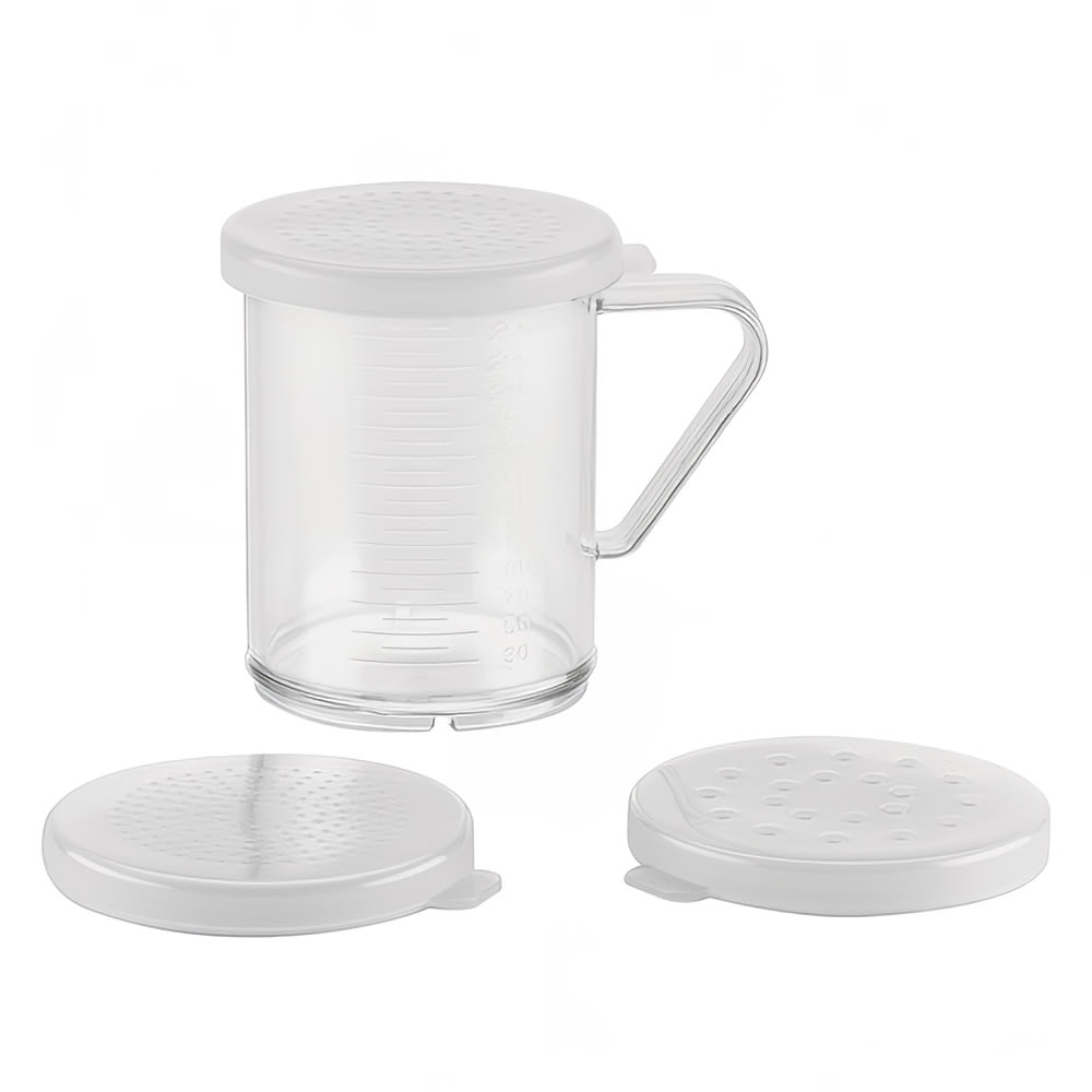 Browne 10 oz Dredge w/ (3) Assorted Size Lids, Polycarbonate (575680)