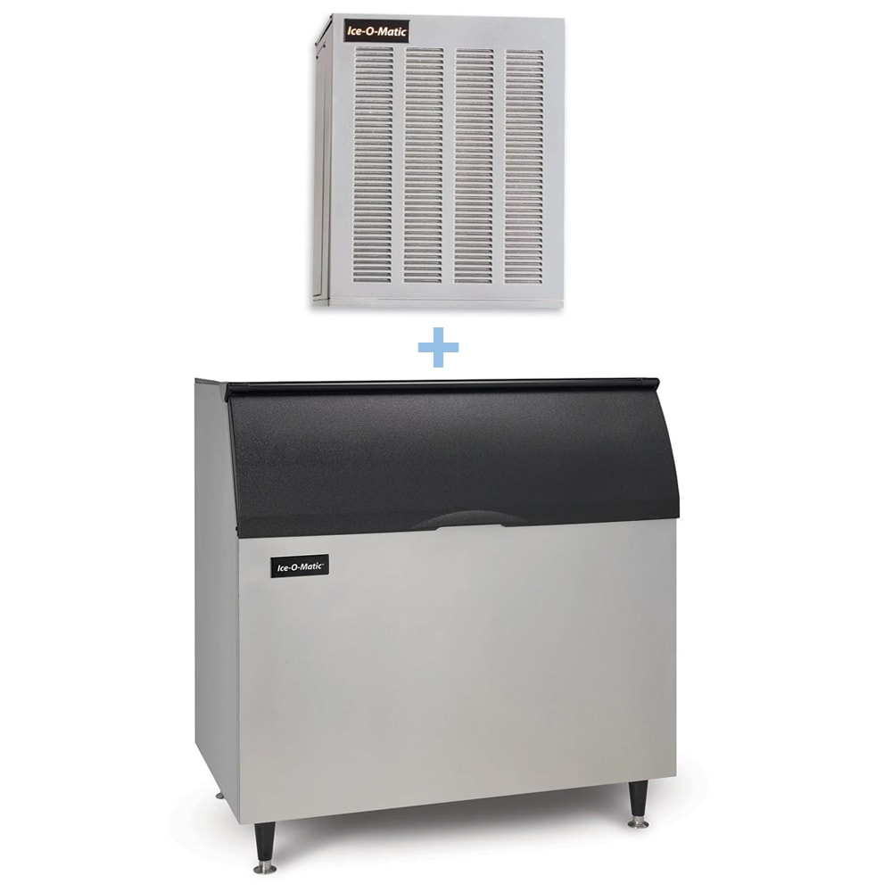 Ice-O-Matic GEM0450A/B110PS/KBT23 464 lb Pearl Ice® Nugget Ice Machine w/ Bin - 854 lb Storage, Air Cooled, 115v