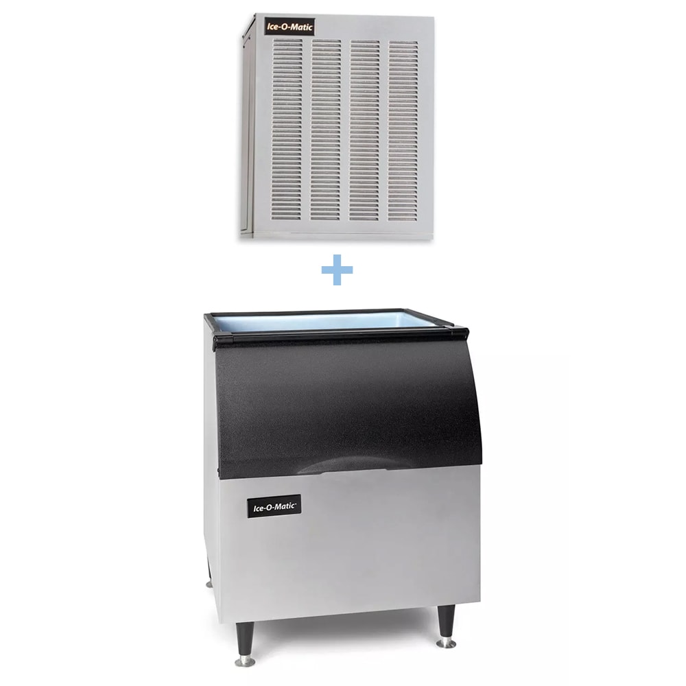 Ice-O-Matic GEM0450A/B40PS/KBT19 464 lb Pearl Ice® Nugget Ice Machine w/ Bin - 344 lb Storage, Air Cooled, 115v