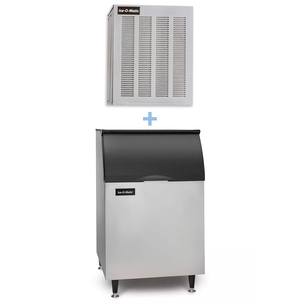 Ice-O-Matic GEM0450A/B55PS/KBT19 464 lb Pearl Ice® Nugget Ice Machine w/ Bin - 510 lb Storage, Air Cooled, 115v
