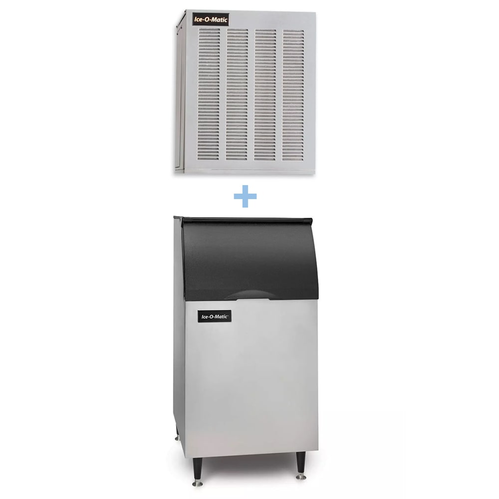 Ice-O-Matic GEM0956A/B42PS/KBT24 1053 lb Pearl Ice® Nugget Ice Machine w/ Bin - 351 lb Storage, Air Cooled, 208-230v