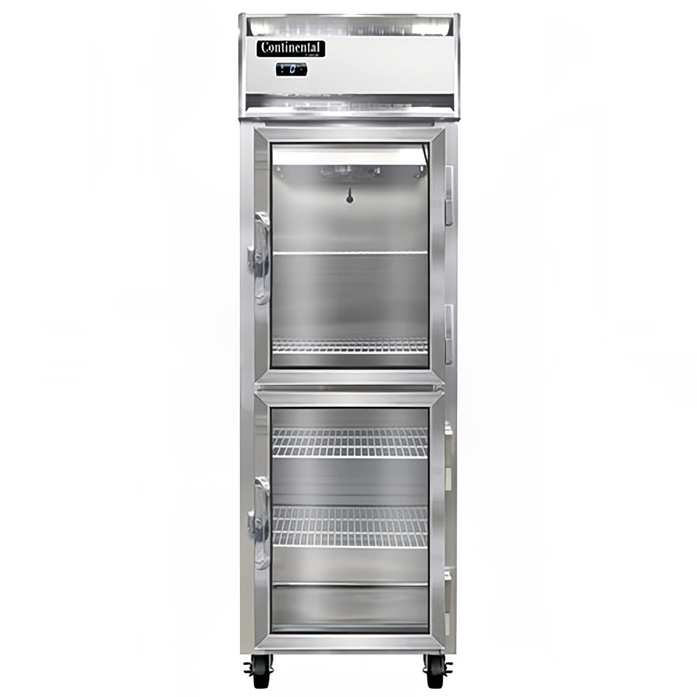 Continental 1FNSAGDHD 26" One Section Reach In Freezer, (2) Right Hinge Glass Doors, 115v