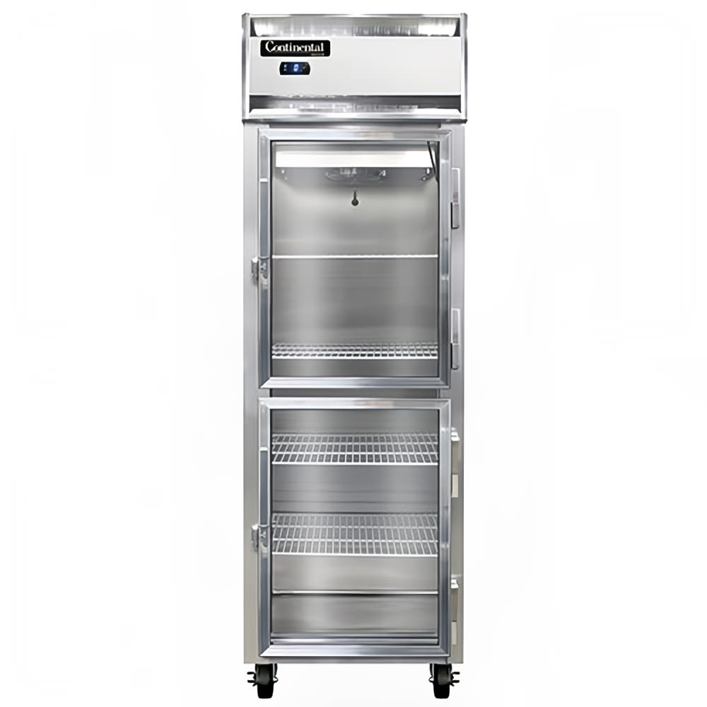 Continental 1FSNSSGDHD 26" One Section Reach In Freezer, (2) Right Hinge Glass Doors, 115v