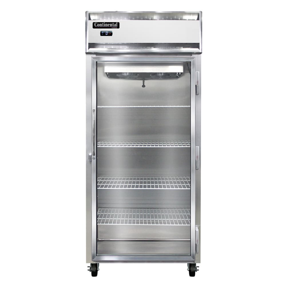 Continental 1FXNGD 36 1/4" One Section Reach In Freezer, (1) Right Hinge Glass Door, 115v