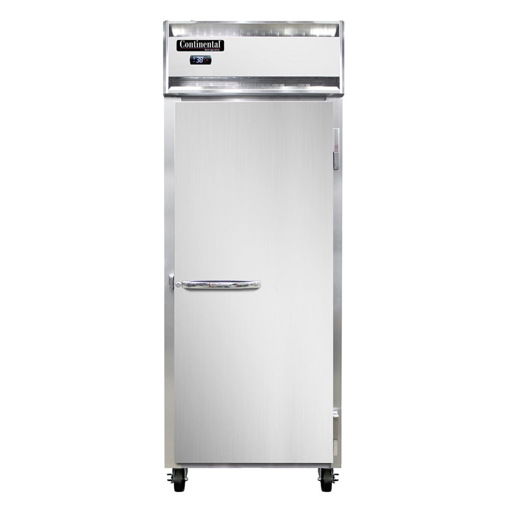 Continental 1RENPT 28 1/2" One Section Pass Thru Refrigerator, (2) Right Hinge Solid Doors, 115v
