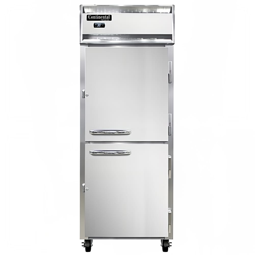 Continental 1RENSAHD 28 1/2" One Section Reach In Refrigerator, (2) Right Hinge Solid Doors, 115v