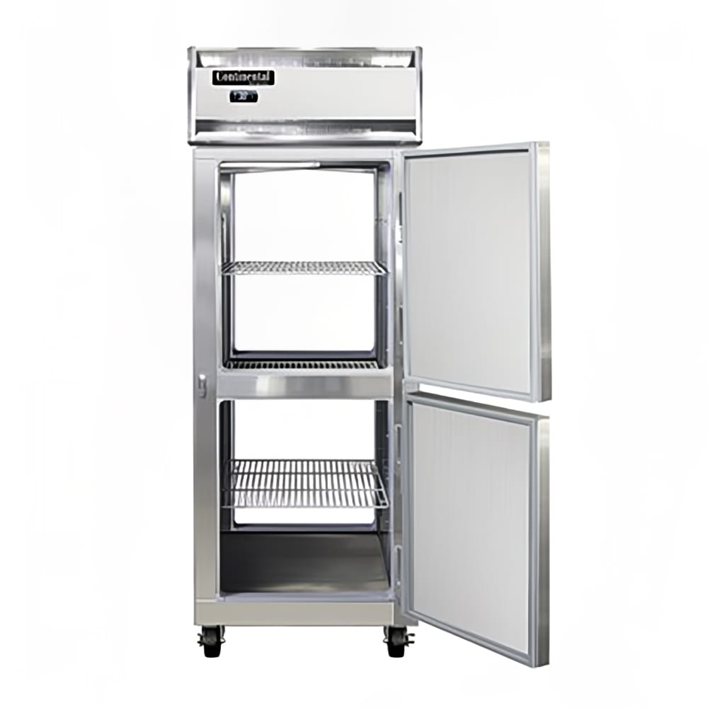 Continental 1RENSAPTHD 28 1/2" One Section Pass Thru Refrigerator, (4) Right Hinge Solid Doors, 115v