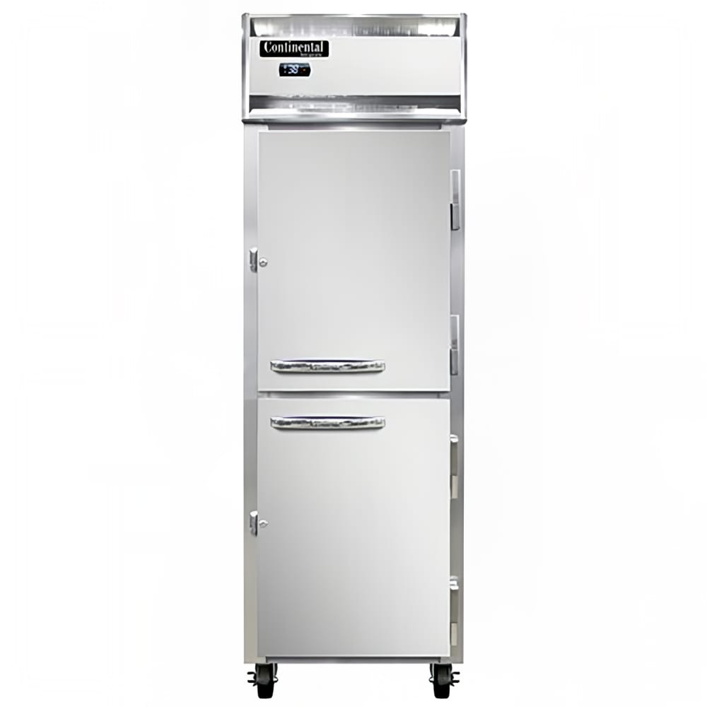 Continental 1RNSAHD 26" One Section Reach In Refrigerator, (2) Right Hinge Solid Doors, Top Compressor, 115v