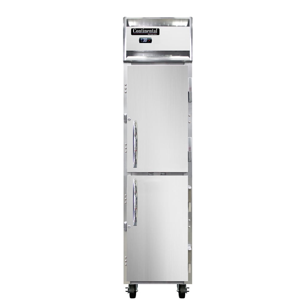 Continental 1RSENHD 17 3/4" One Section Reach In Refrigerator, (2) Right Hinge Solid Doors, Top Compressor, 115v