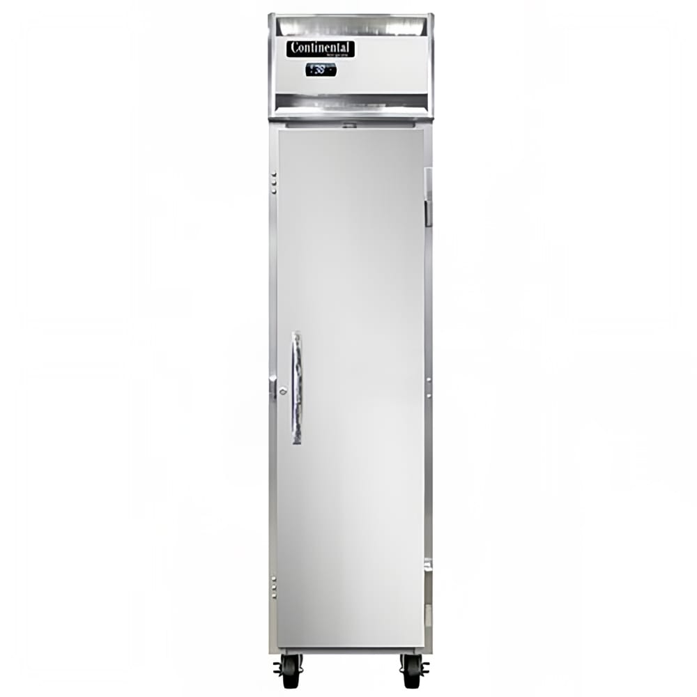 Continental 1RSENSS 17 3/4" One Section Reach In Refrigerator, (1) Right Hinge Solid Door, Top Compressor, 115v