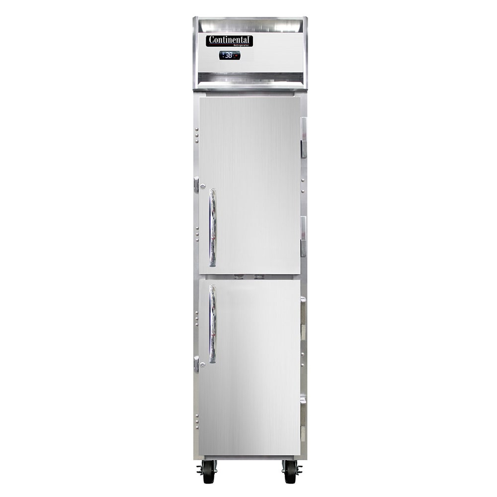 Continental 1RSENSSHD 17 3/4" One Section Reach In Refrigerator, (2) Right Hinge Solid Doors, 115v