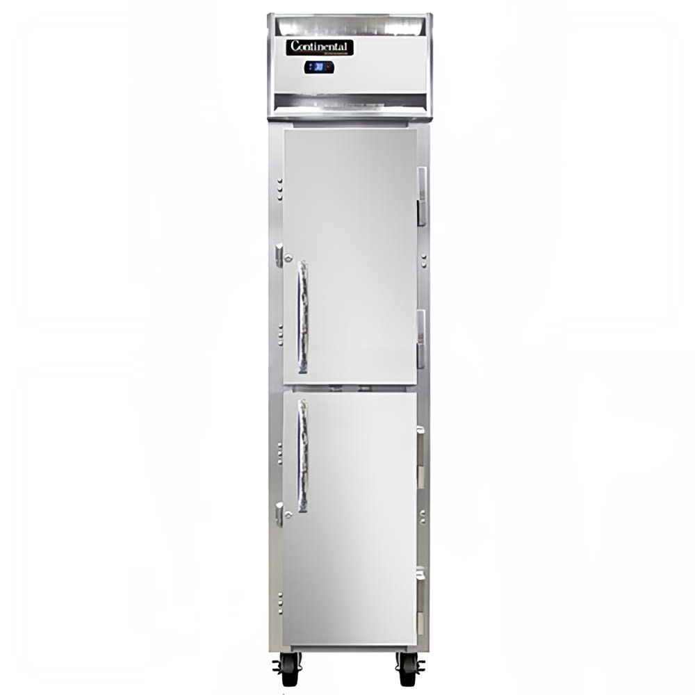 Continental 1RSESNSAHD 17 3/4" One Section Reach In Refrigerator, (2) Right Hinge Solid Doors, Top Compressor, 115v