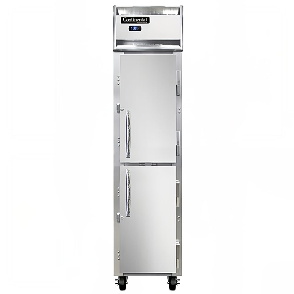 Continental 1RSESNSSHD 17 3/4" One Section Reach In Refrigerator, (2) Right Hinge Solid Doors, Top Compressor, 115v