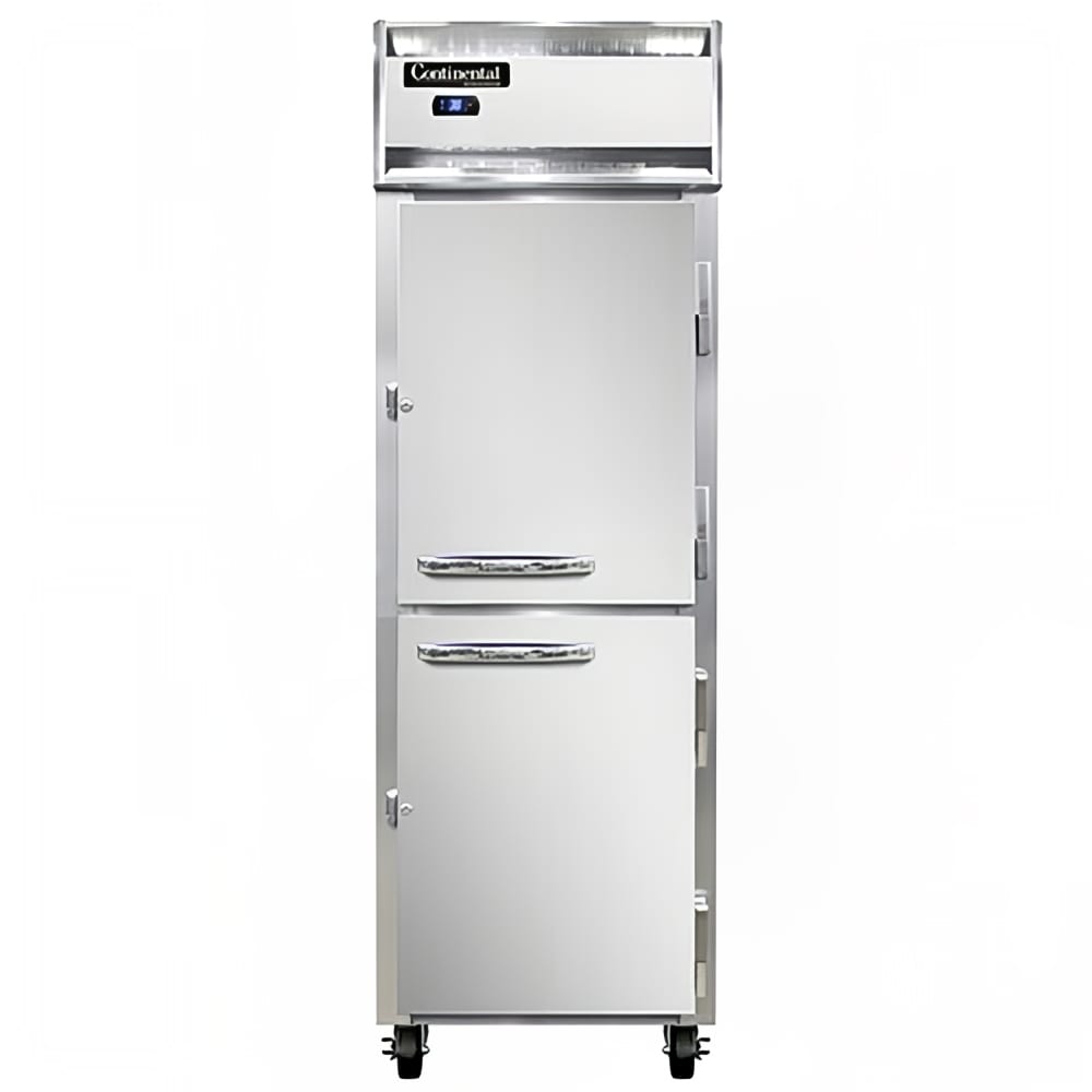 Continental 1RSNHD 26" One Section Reach In Refrigerator, (2) Right Hinge Solid Doors, Top Compressor, 115v