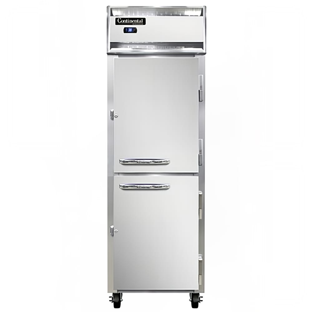 Continental 1RSNSSHD 26" One Section Reach In Refrigerator, (1) Right Hinge Solid Door, Top Compressor, 115v
